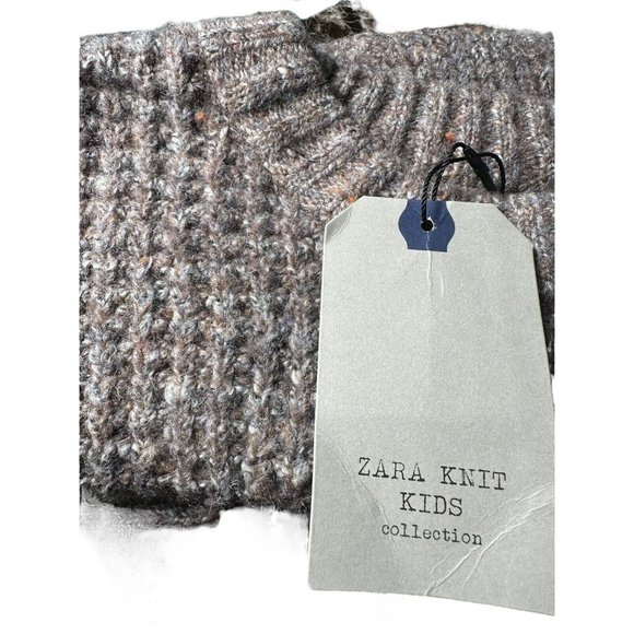 Zara Kids Size 9 134 Cm Chunky Knit Sweater In Brown Blend Cotton Blend #F2-3 - Picture 7 of 9